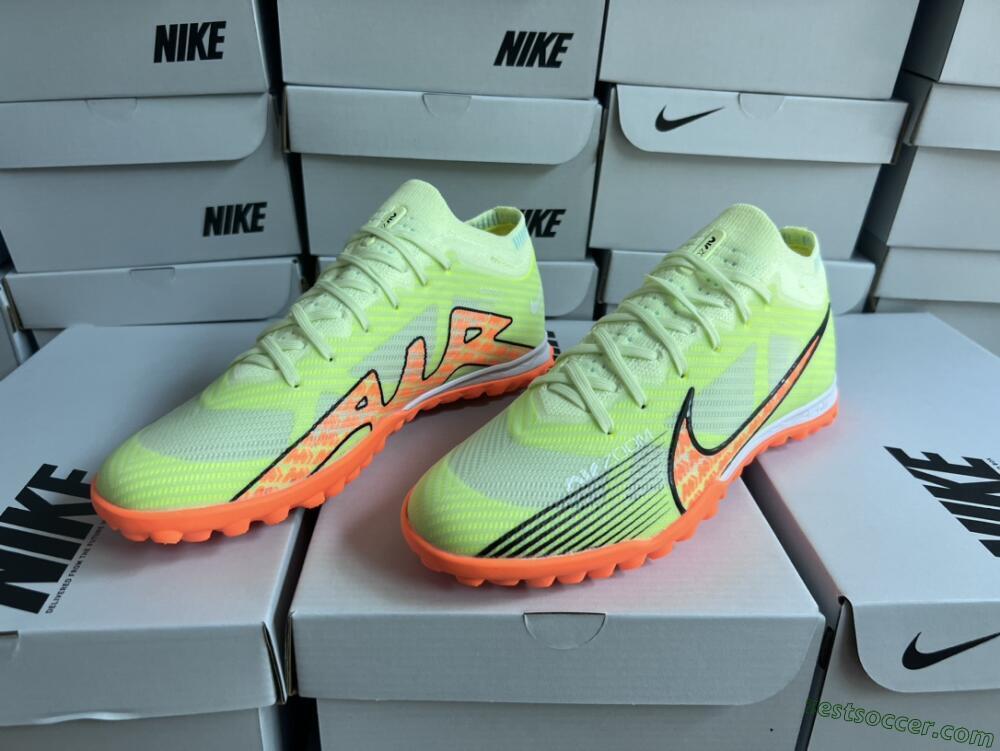 Nike Air Zoom Mercurial Vapor 15 Elite TF Low-Tops Soccer Shoes - Green/Black/Orange
