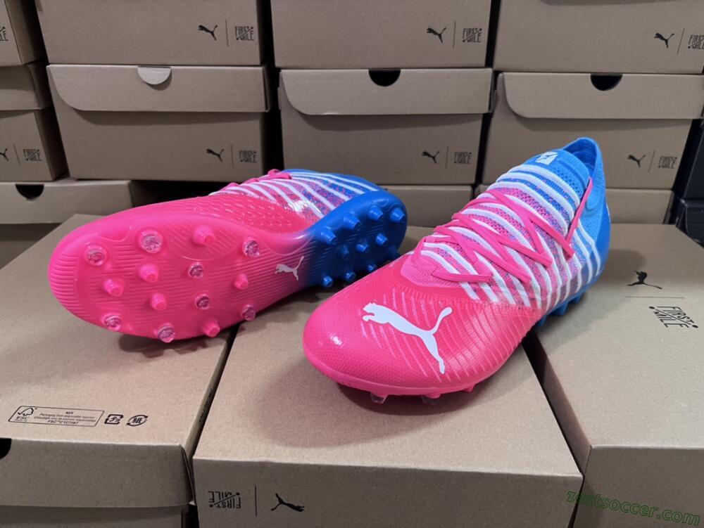 Puma Future Z 1.3 Instinct MG Low-Tops Soccer Cleats - Pink/Blue/White