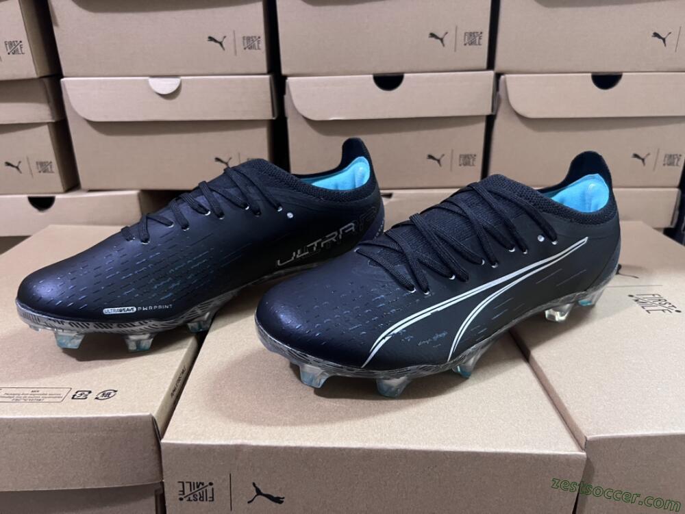 Puma Ultra Ultimate FG Low-Tops Soccer Cleats - Black/White/Blue