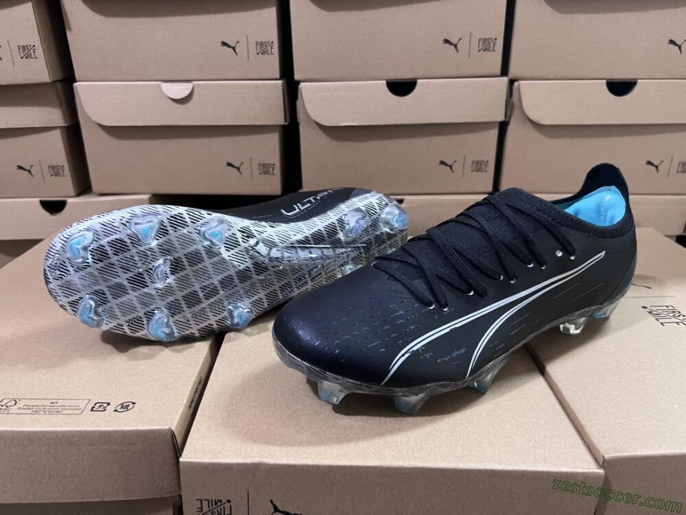 Puma Ultra Ultimate FG Low-Tops Soccer Cleats - Black/White/Blue