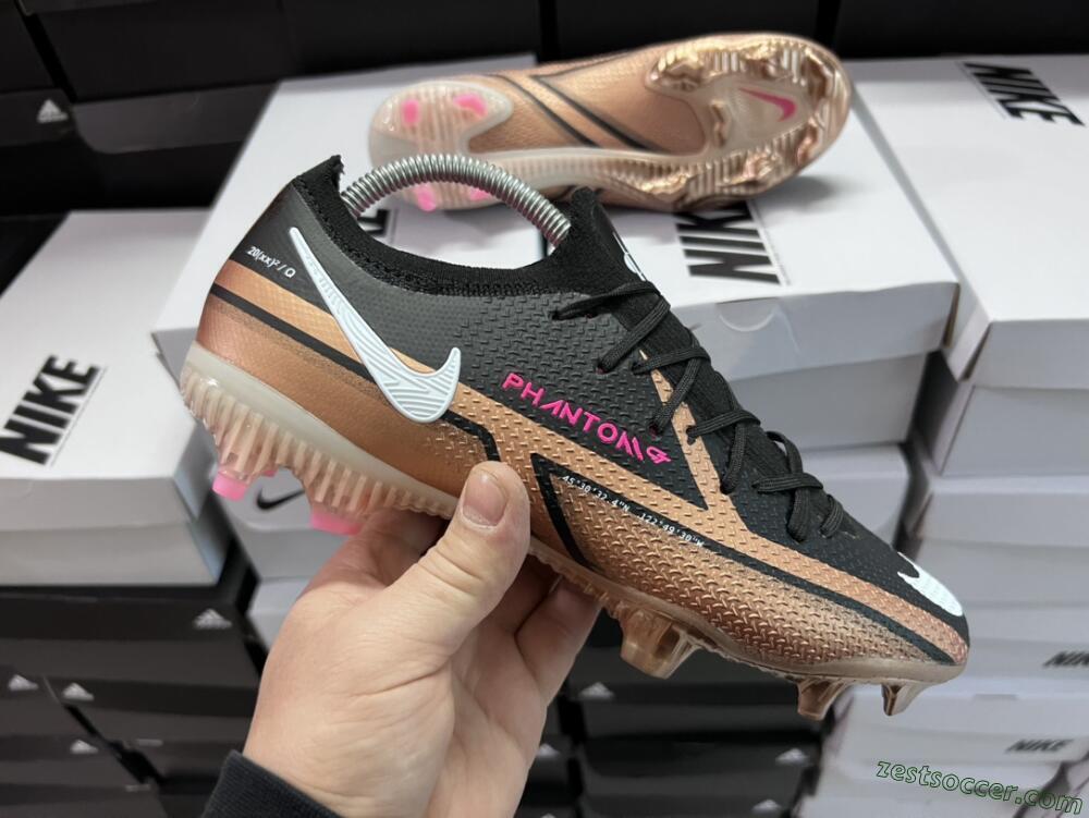 Nike Phantom GT Elite FG Low-Tops Soccer Cleats - Black/Gold/White
