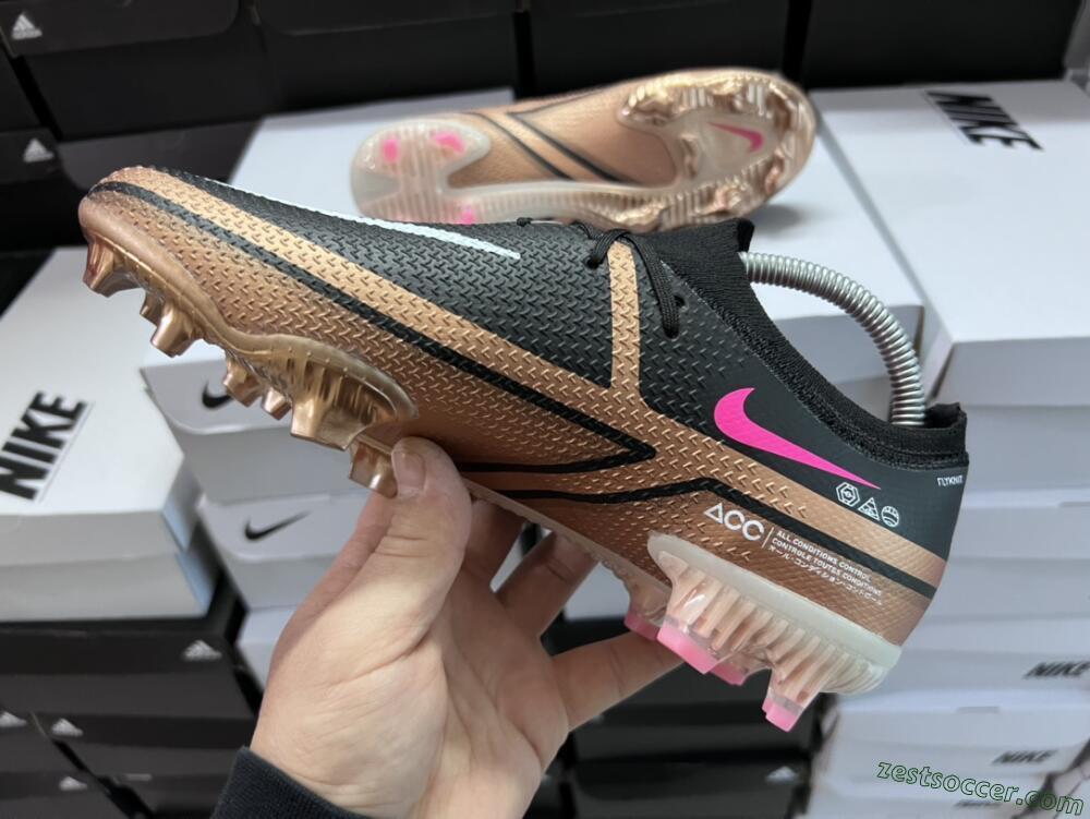 Nike Phantom GT Elite FG Low-Tops Soccer Cleats - Black/Gold/White