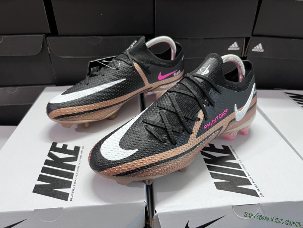 Nike Phantom GT Elite FG Low-Tops Soccer Cleats - Black/Gold/White