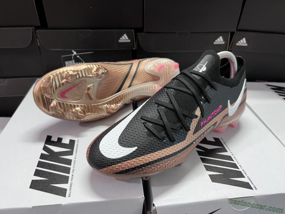 Nike Phantom GT Elite FG Low-Tops Soccer Cleats - Black/Gold/White