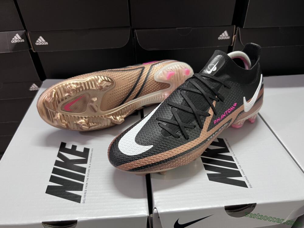 Nike Phantom GT 2 DF Elite FG High-Tops Soccer Cleats - Black/Gold/White