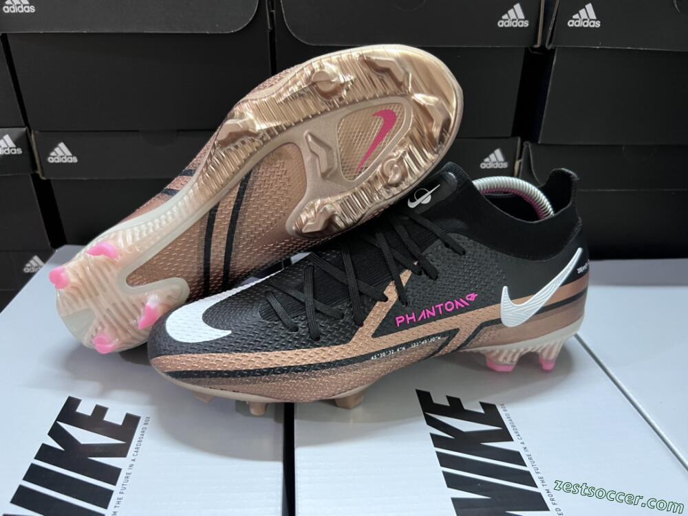 Nike Phantom GT 2 DF Elite FG High-Tops Soccer Cleats - Black/Gold/White