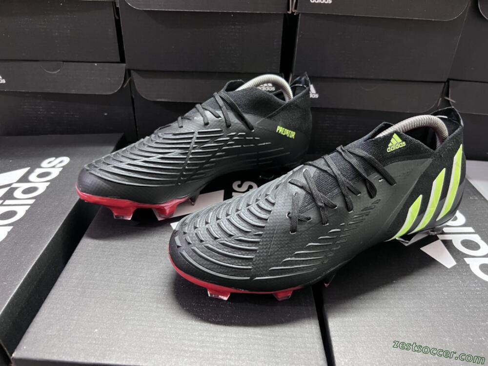 Adidas Predator Edge Geometric.1 FG Low-Tops Soccer Cleats - Black/Yellow/Red