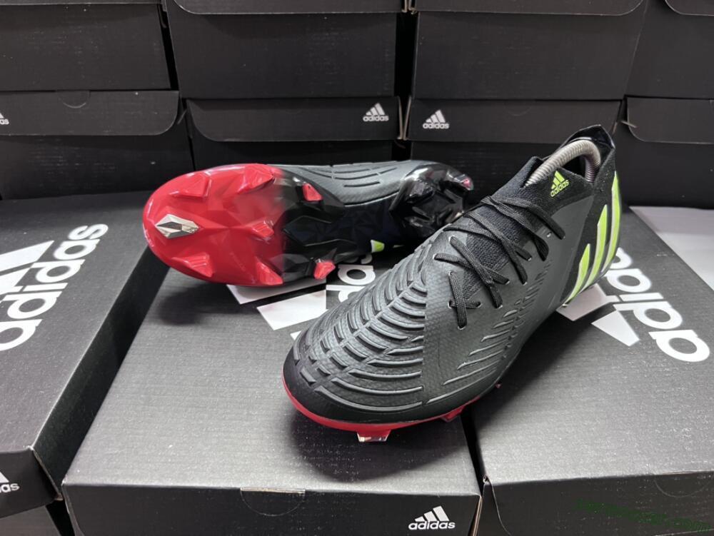Adidas Predator Edge Geometric.1 FG Low-Tops Soccer Cleats - Black/Yellow/Red