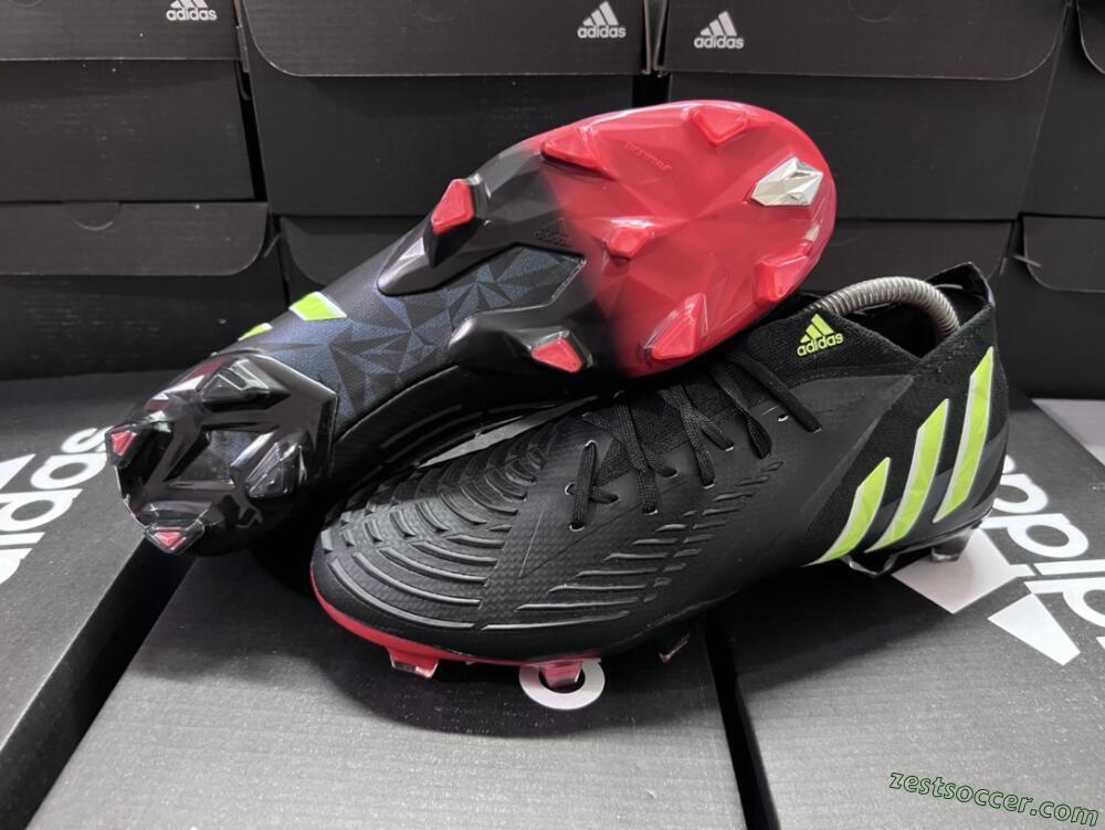 Adidas Predator Edge Geometric.1 FG Low-Tops Soccer Cleats - Black/Yellow/Red