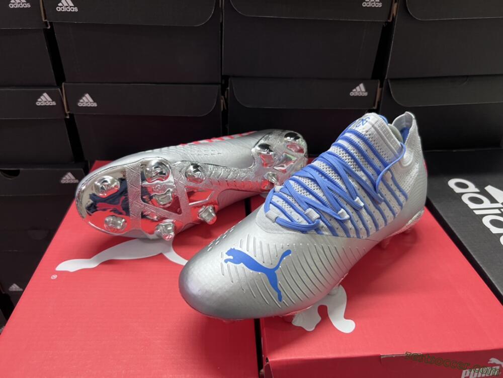 Puma Future Z 1.3 Instinct FG Low-Tops Soccer Cleats - Silver/Blue