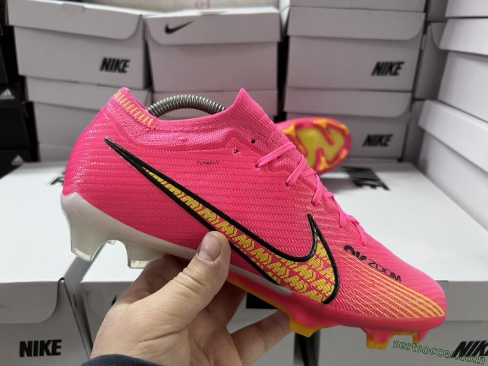 Nike Air Zoom Mercurial Vapor 15 Elite FG Low-Tops Soccer Cleats - Pink/Yellow