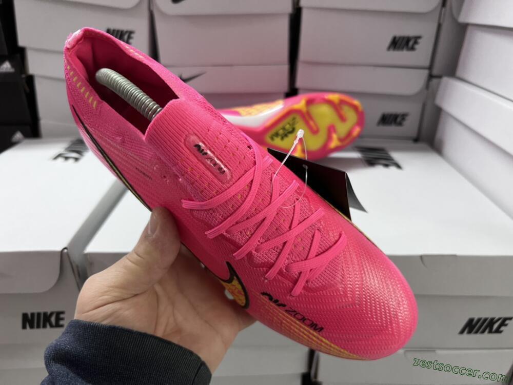 Nike Air Zoom Mercurial Vapor 15 Elite FG Low-Tops Soccer Cleats - Pink/Yellow