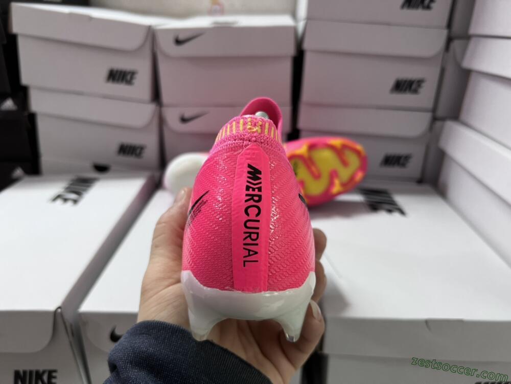 Nike Air Zoom Mercurial Vapor 15 Elite FG Low-Tops Soccer Cleats - Pink/Yellow