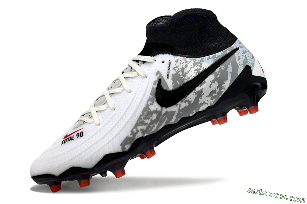 Nike Phantom Luna Elite Total 90 AG Low-Tops Soccer Cleats - White/Black/Orange 5