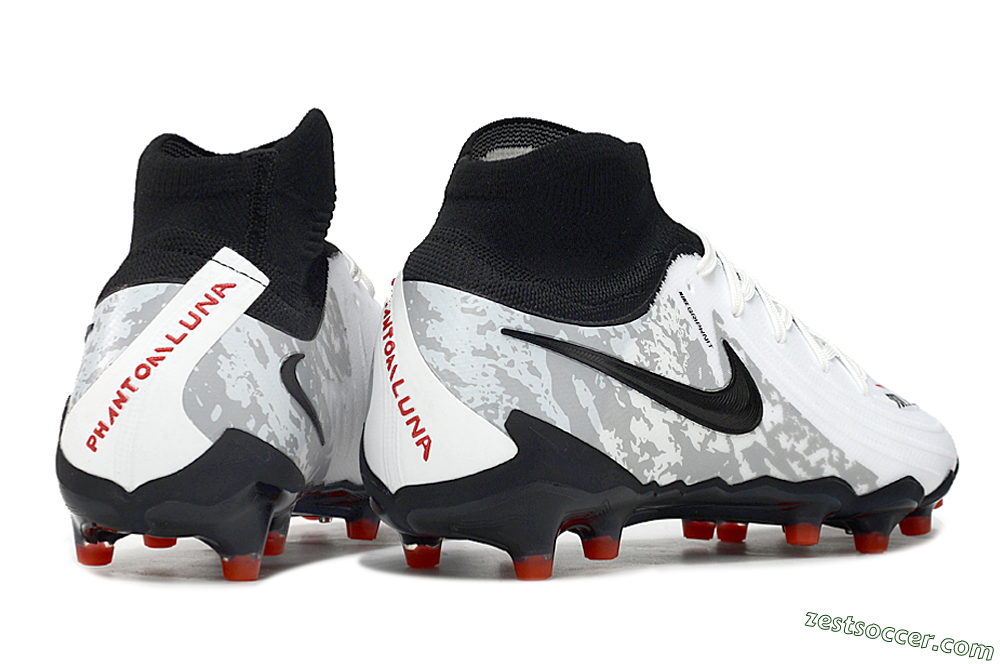 Nike Phantom Luna Elite Total 90 AG Low-Tops Soccer Cleats - White/Black/Orange 6