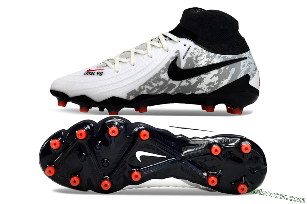 Nike Phantom Luna Elite Total 90 AG Low-Tops Soccer Cleats - White/Black/Orange 1