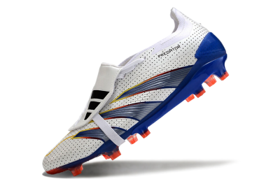 Adidas Predator Elite Foldover Tongue Euphoria FG Low-Tops Soccer Cleats - White/Silver/Blue