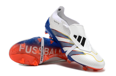 Adidas Predator Elite Foldover Tongue Euphoria FG Low-Tops Soccer Cleats - White/Silver/Blue