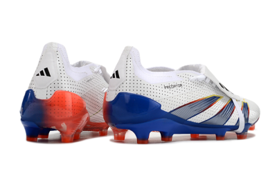 Adidas Predator Elite Foldover Tongue Euphoria FG Low-Tops Soccer Cleats - White/Silver/Blue