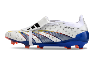 Adidas Predator Elite Foldover Tongue Euphoria FG Low-Tops Soccer Cleats - White/Silver/Blue
