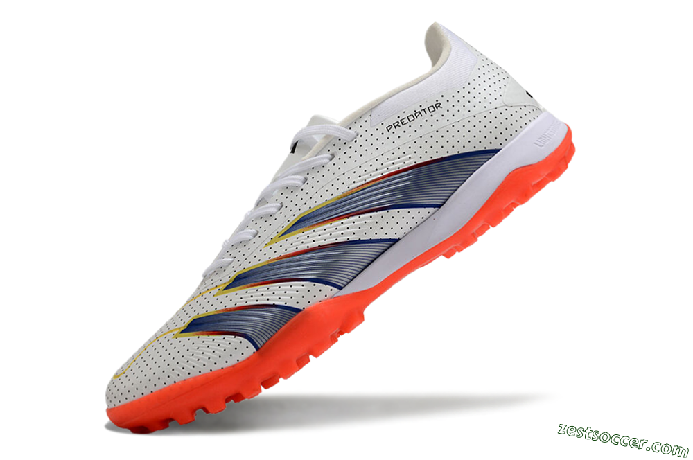 Adidas Predator 24 Elite TF Low-Tops Soccer Shoes - White/Silver/Red 5