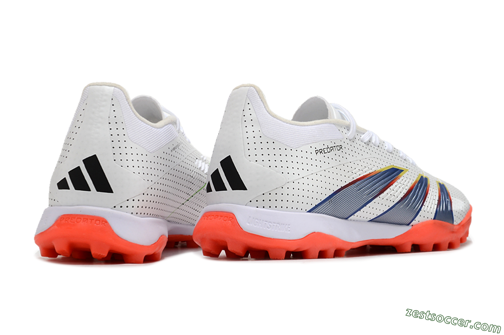 Adidas Predator 24 Elite TF Low-Tops Soccer Shoes - White/Silver/Red 6