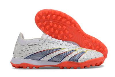 Adidas Predator 24 Elite TF Low-Tops Soccer Shoes - White/Silver/Red