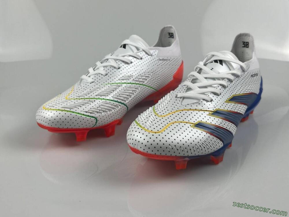 Adidas Predator 24 Elite Euphoria FG Low-Tops Soccer Cleats - White/Silver/Blue