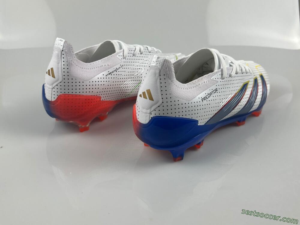 Adidas Predator 24 Elite Euphoria FG Low-Tops Soccer Cleats - White/Silver/Blue