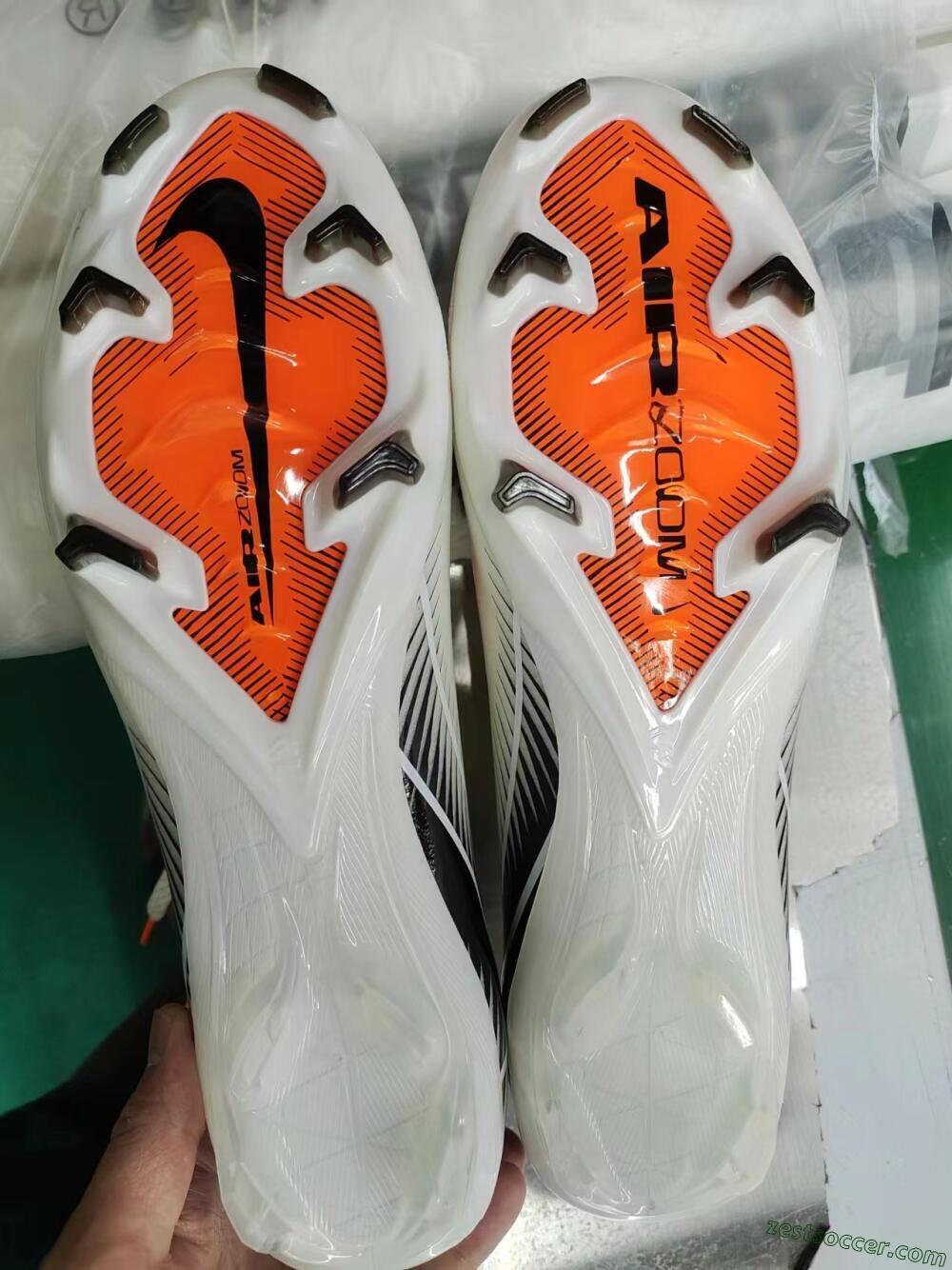 Nike Air Zoom Mercurial Superfly 10 Elite FG High-Tops Soccer Cleats - White/Orange/Black