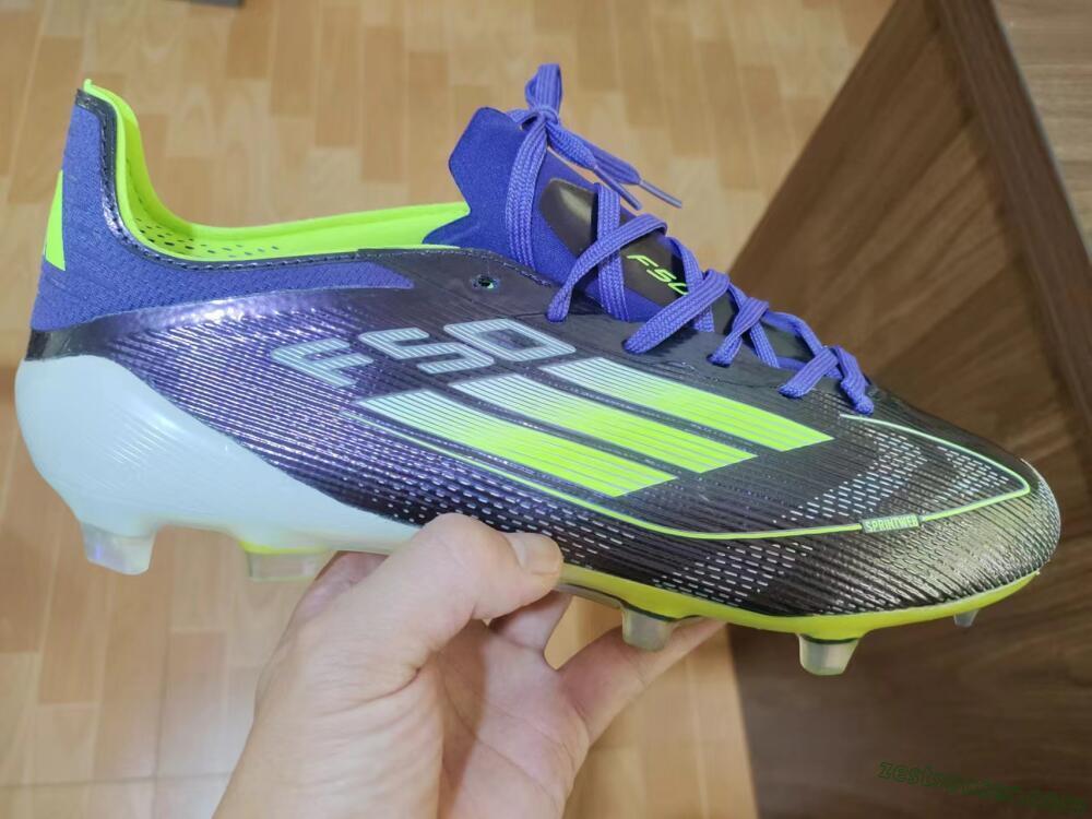 Adidas F50 Adizero FG Low-Tops Soccer Cleats - Purple/Yellow/White