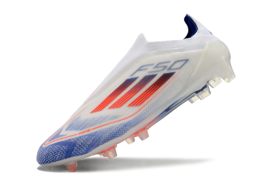 Adidas F50 Elite Laceless FG Low-Tops Soccer Cleats - Blue/Red/Beige