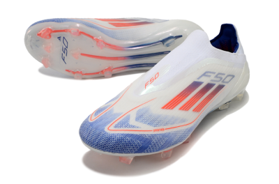 Adidas F50 Elite Laceless FG Low-Tops Soccer Cleats - Blue/Red/Beige
