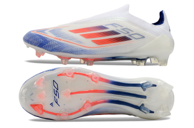 Adidas F50 Elite Laceless FG Low-Tops Soccer Cleats - Blue/Red/Beige