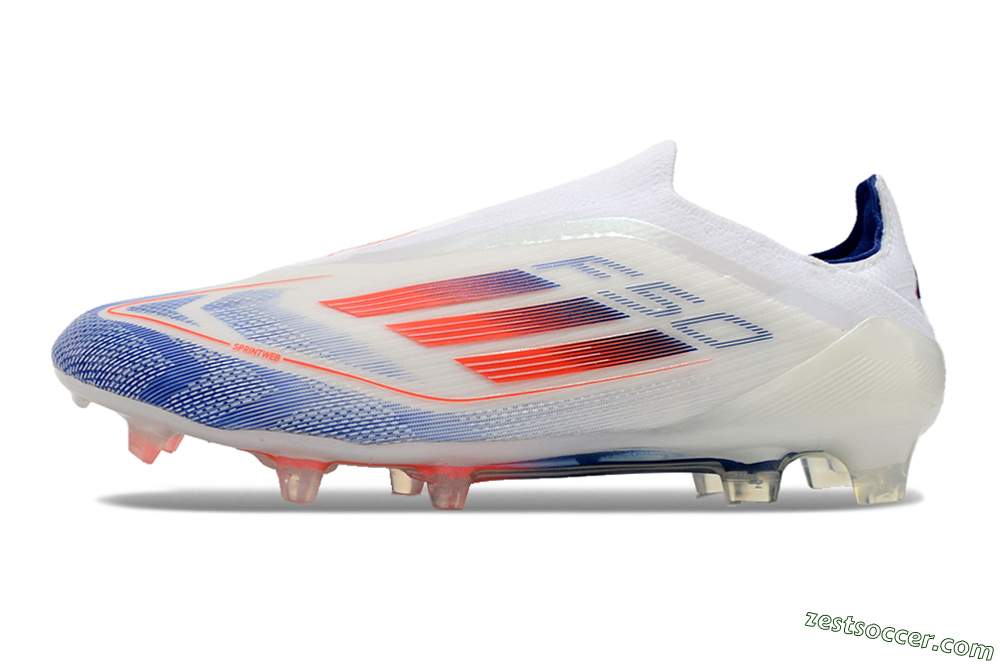 Adidas F50 Elite Laceless FG Low-Tops Soccer Cleats - Blue/Red/Beige 2