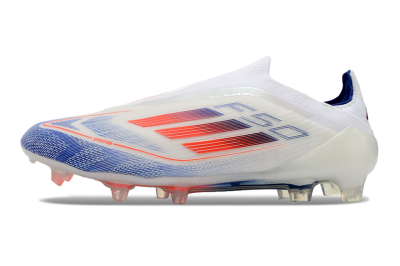 Adidas F50 Elite Laceless FG Low-Tops Soccer Cleats - Blue/Red/Beige