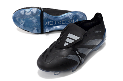 Adidas Predator Elite Tongue FG Low-Tops Soccer Cleats - Black/Silver/Blue
