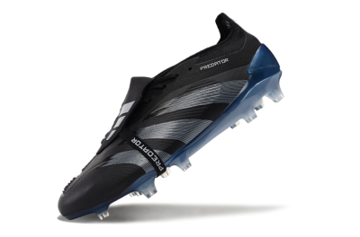 Adidas Predator Elite Tongue FG Low-Tops Soccer Cleats - Black/Silver/Blue