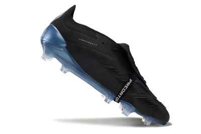 Adidas Predator Elite Tongue FG Low-Tops Soccer Cleats - Black/Silver/Blue