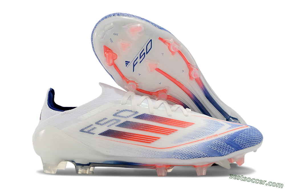 Adidas F50 Elite FG Low-Tops Soccer Cleats - Blue/Red/Beige 0