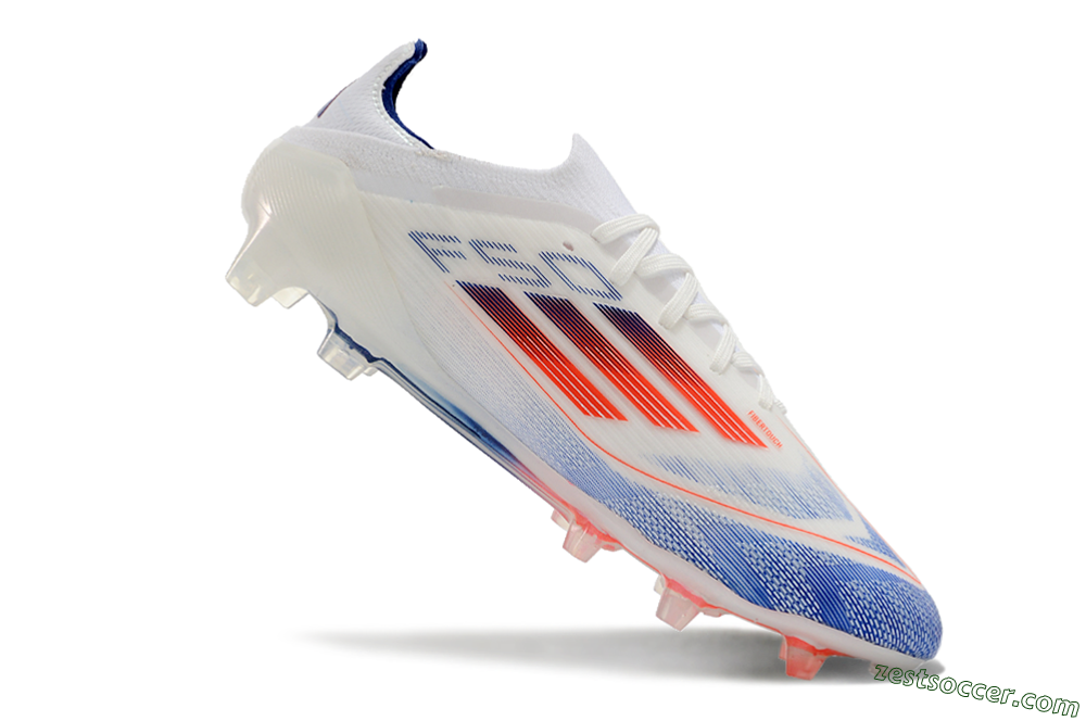 Adidas F50 Elite FG Low-Tops Soccer Cleats - Blue/Red/Beige 4