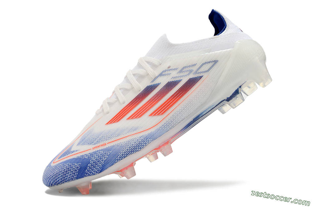 Adidas F50 Elite FG Low-Tops Soccer Cleats - Blue/Red/Beige 5
