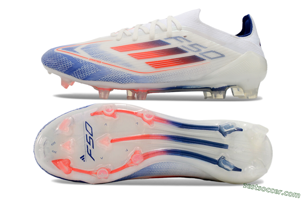 Adidas F50 Elite FG Low-Tops Soccer Cleats - Blue/Red/Beige 1