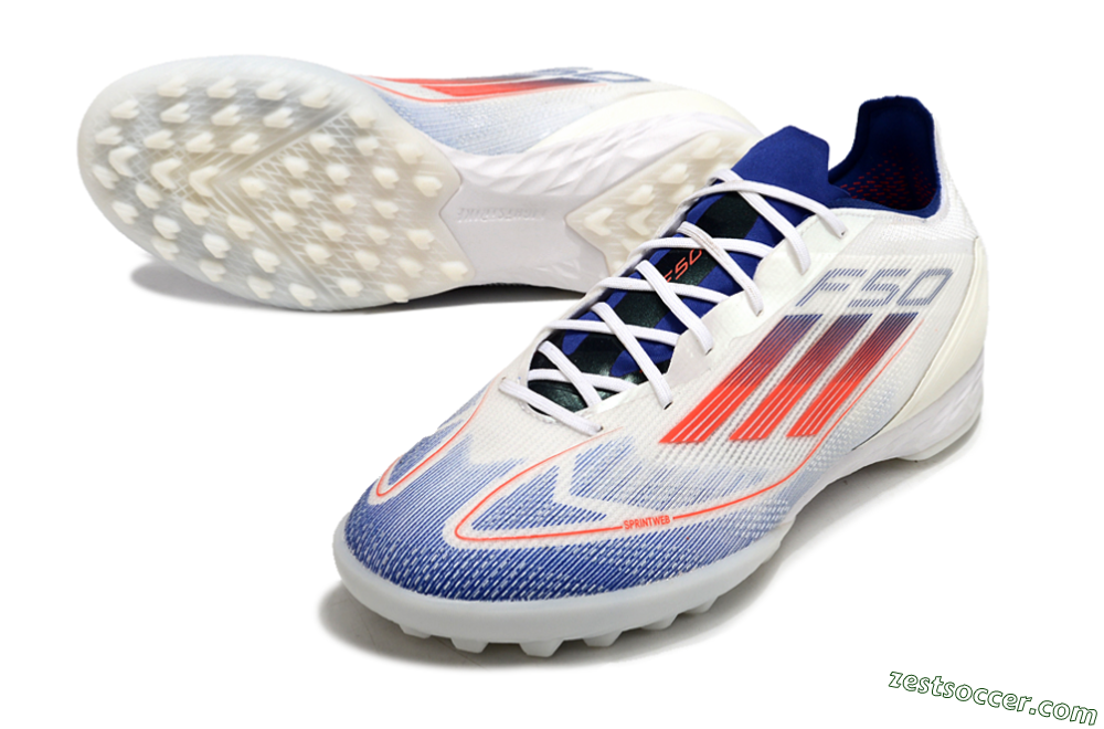 Adidas F50 Pro TF Low-Tops Soccer Shoes - Blue/Red/Beige 3