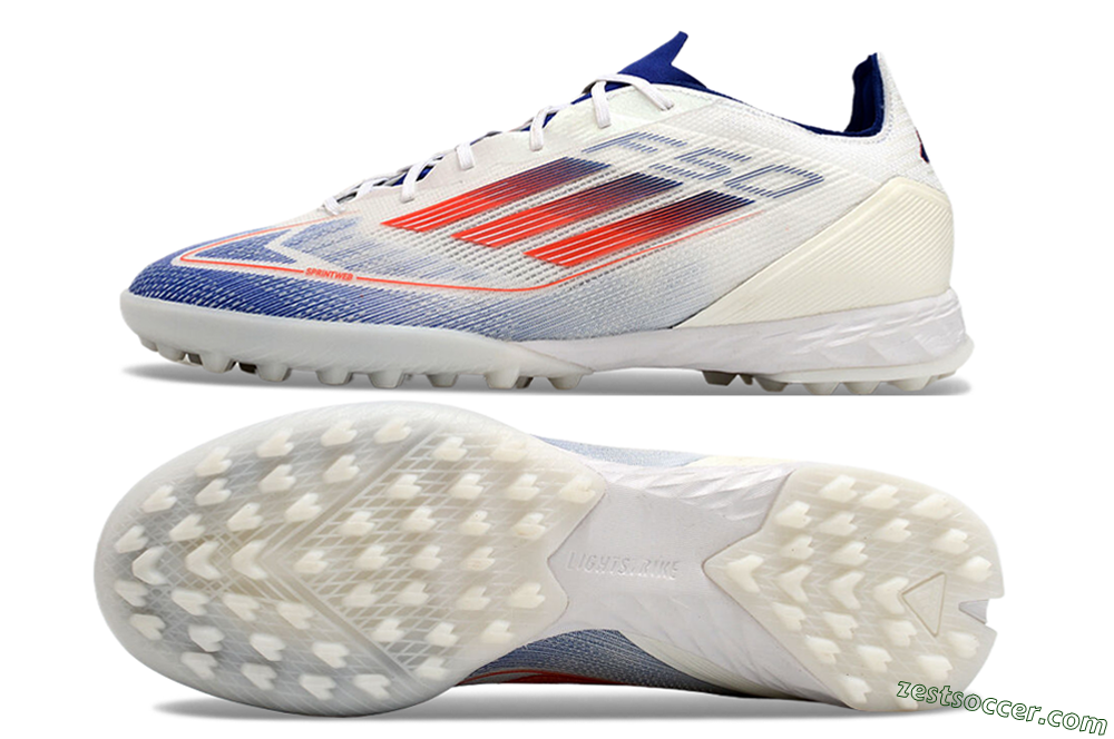 Adidas F50 Pro TF Low-Tops Soccer Shoes - Blue/Red/Beige 1