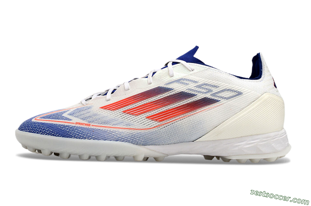 Adidas F50 Pro TF Low-Tops Soccer Shoes - Blue/Red/Beige 2