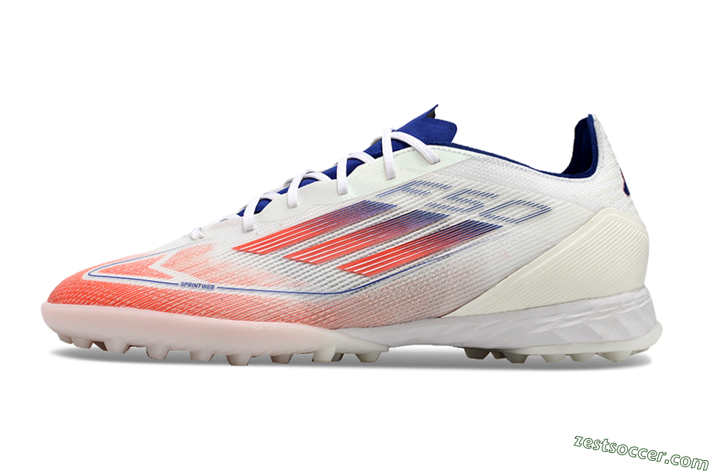 Adidas F50 Pro TF Low-Tops Soccer Shoes - Blue/Red/Beige 2