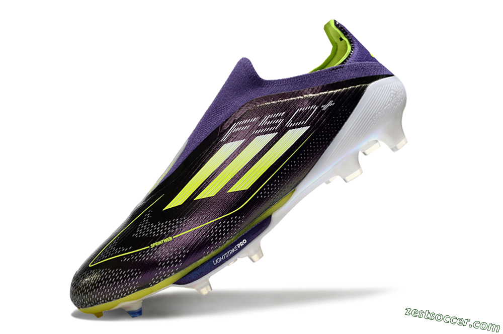 Adidas F50+ Lightstrike Pro FG Low-Tops Soccer Cleats - Purple/Yellow/Blue 5
