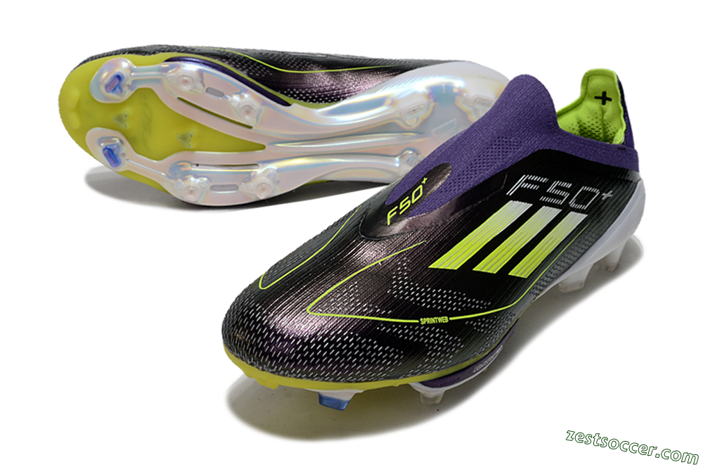 Adidas F50+ Lightstrike Pro FG Low-Tops Soccer Cleats - Purple/Yellow/Blue 3