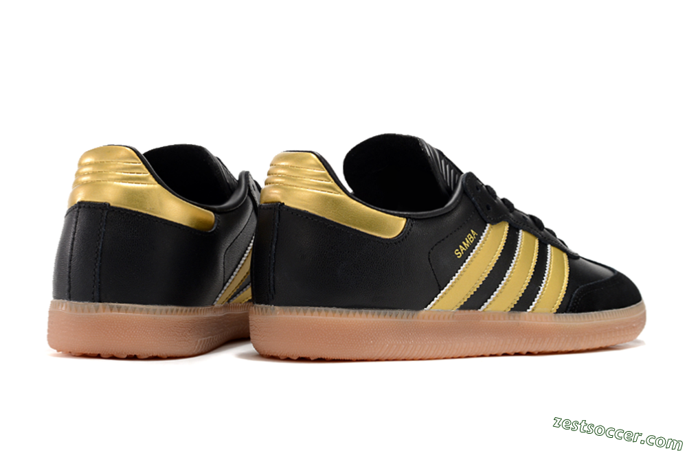 Adidas Samba Messi Indoor IC Low-Tops Soccer Shoes - Black/Gold/Brown 6